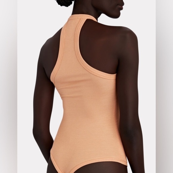 NWT Alix NYC Florence Asymmetric Button detail Bodysuit in Macchiato 🔥 Medium - Picture 3 of 4